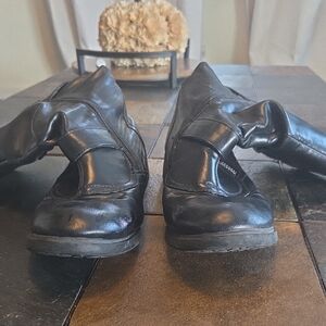 Report Glossy Black Combat Boots